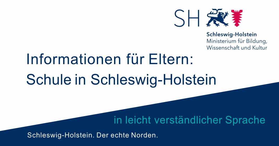 Ein Bild das auf ein PDF-verlinkt, dass Schule in Schleswig-Holstein in leichter Sprache erklärt